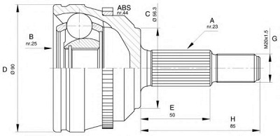 OPEN PARTS cvj544110 -  Шарнирный комплект, приводной вал